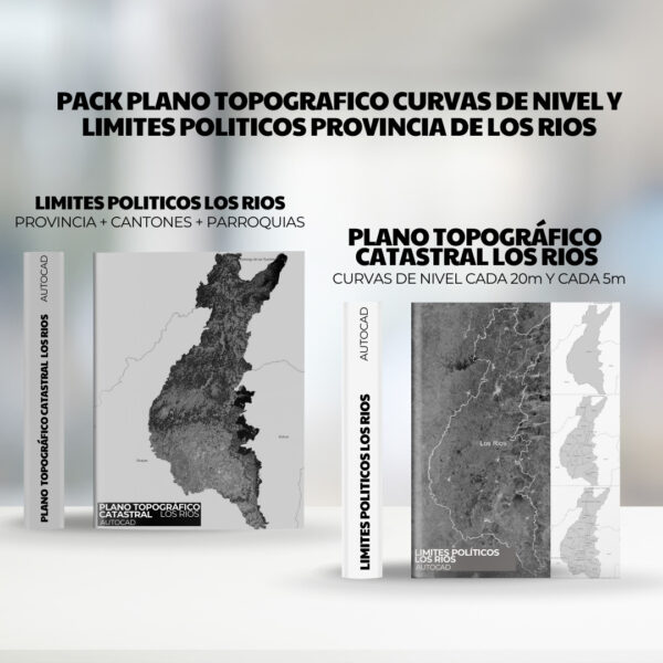 PACK PLANO TOPOGRAFICO CURVAS DE NIVEL Y LIMITES POLITICOS PROVINCIA DE LOS RIOS