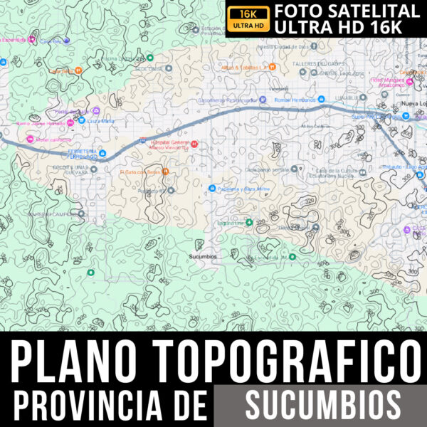 PACK PLANO TOPOGRAFICO CURVAS DE NIVEL Y LIMITES POLITICOS PROVINCIA DE SUCUMBIOS EN AUTOCAD - Imagen 13