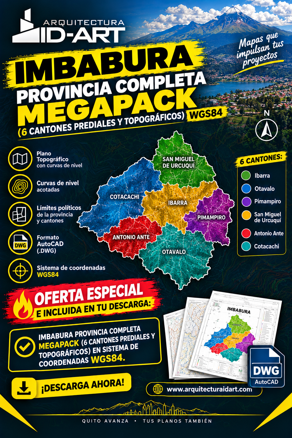 IMBABURA PROVINCIA COMPLETA MEGAPACK (6 CANTONES PREDIALES Y TOPOGRAFICOS) WGS84