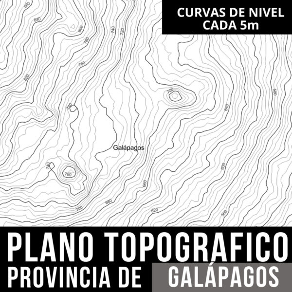 Mapa Geográfico de GALÁPAGOS_ Curvas de Nivel y Límites Políticos en AutoCAD