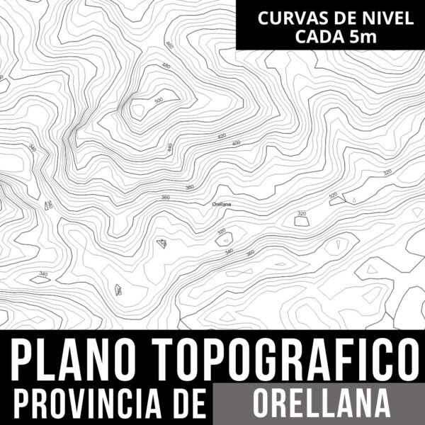 Mapa Geográfico de Orellana_ Curvas de Nivel y Límites Políticos en AutoCAD