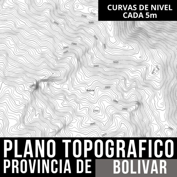 Obtén el Plano Topográfico Profesional de Bolivar con Curvas de Nivel y Límites Políticos