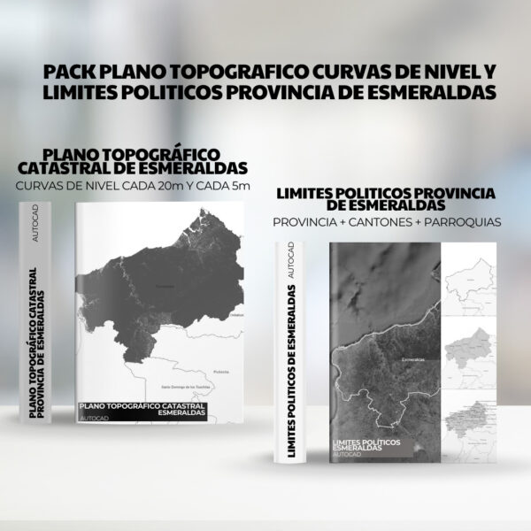PACK PLANO TOPOGRAFICO CURVAS DE NIVEL Y LIMITES POLITICOS PROVINCIA DE ESMERALDAS EN AUTOCAD