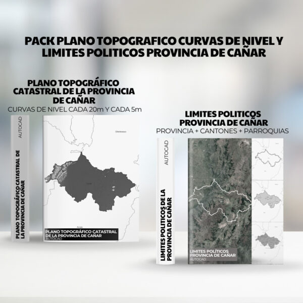 PACK PLANO TOPOGRAFICO CURVAS DE NIVEL Y LIMITES POLITICOS PROVINCIA DE LA PROVINCIA DE CHIMBORAZO PROVINCIA DE CAÑAR