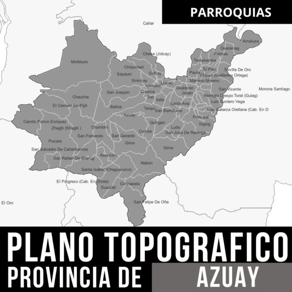 Pack de Mapas Topográficos y Límites Políticos de Azuay en Formato AutoCAD