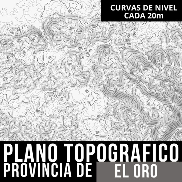 Plano Topográfico Detallado_ Curvas de Nivel y Límites Políticos de la Provincia de El Oro