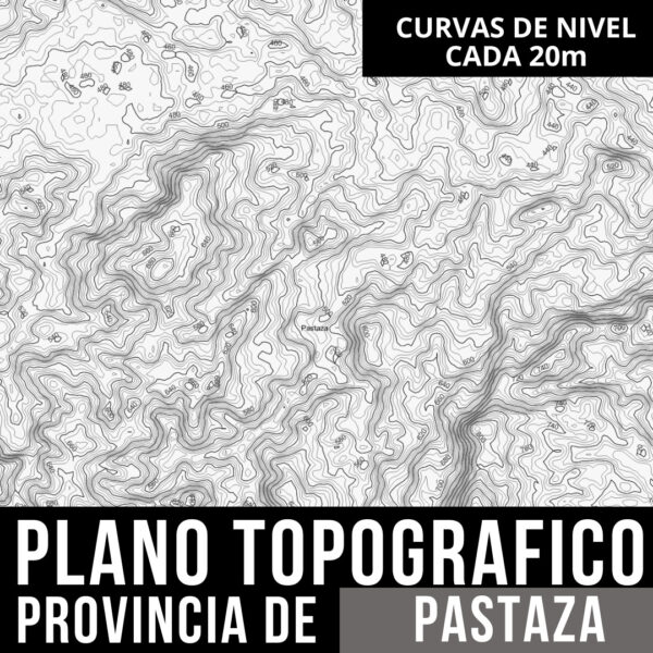 Planos Topográficos en AutoCAD_ Curvas de Nivel y Límites Políticos de PASTAZA