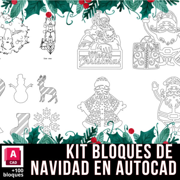 KIT BLOQUES DE NAVIDAD EN AUTOCAD