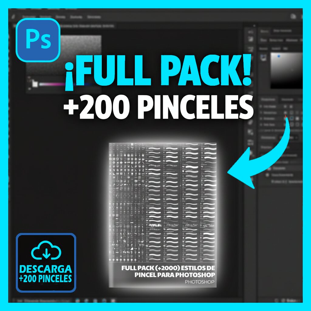 FULL PACK 10 kits +2000 pinceles EFECTOS MATERIALES TEXTURAS PARA PHOTOSHOP