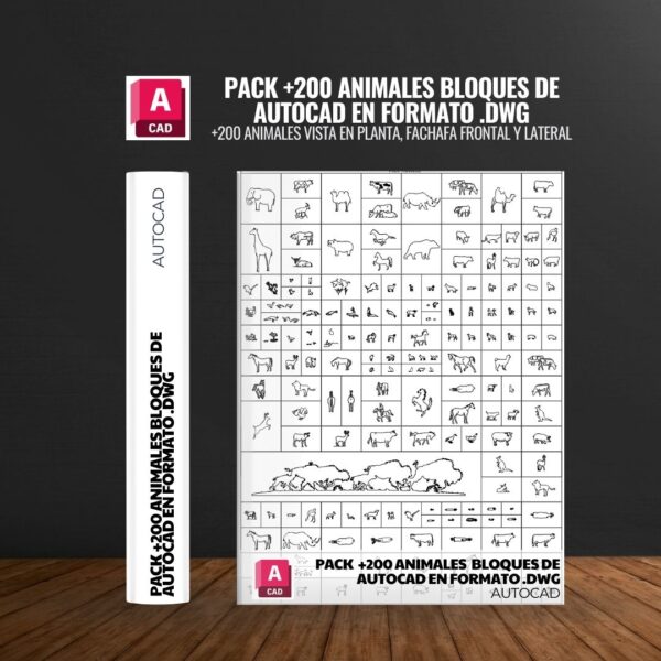 PACK +200 ANIMALES BLOQUES DE AUTOCAD EN FORMATO .DWG
