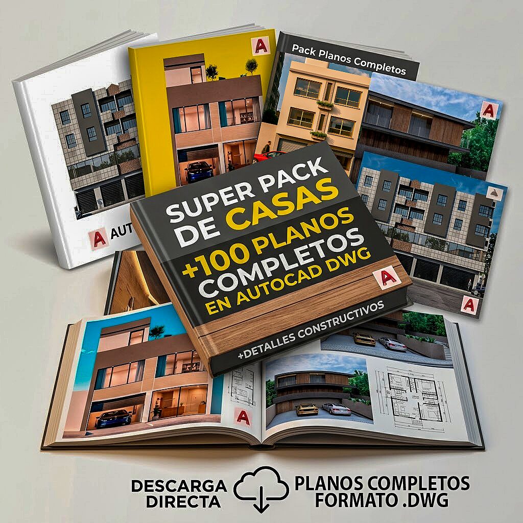 DESCARGA PACK +100 PLANOS DE CASAS EN AUTOCAD .DWG