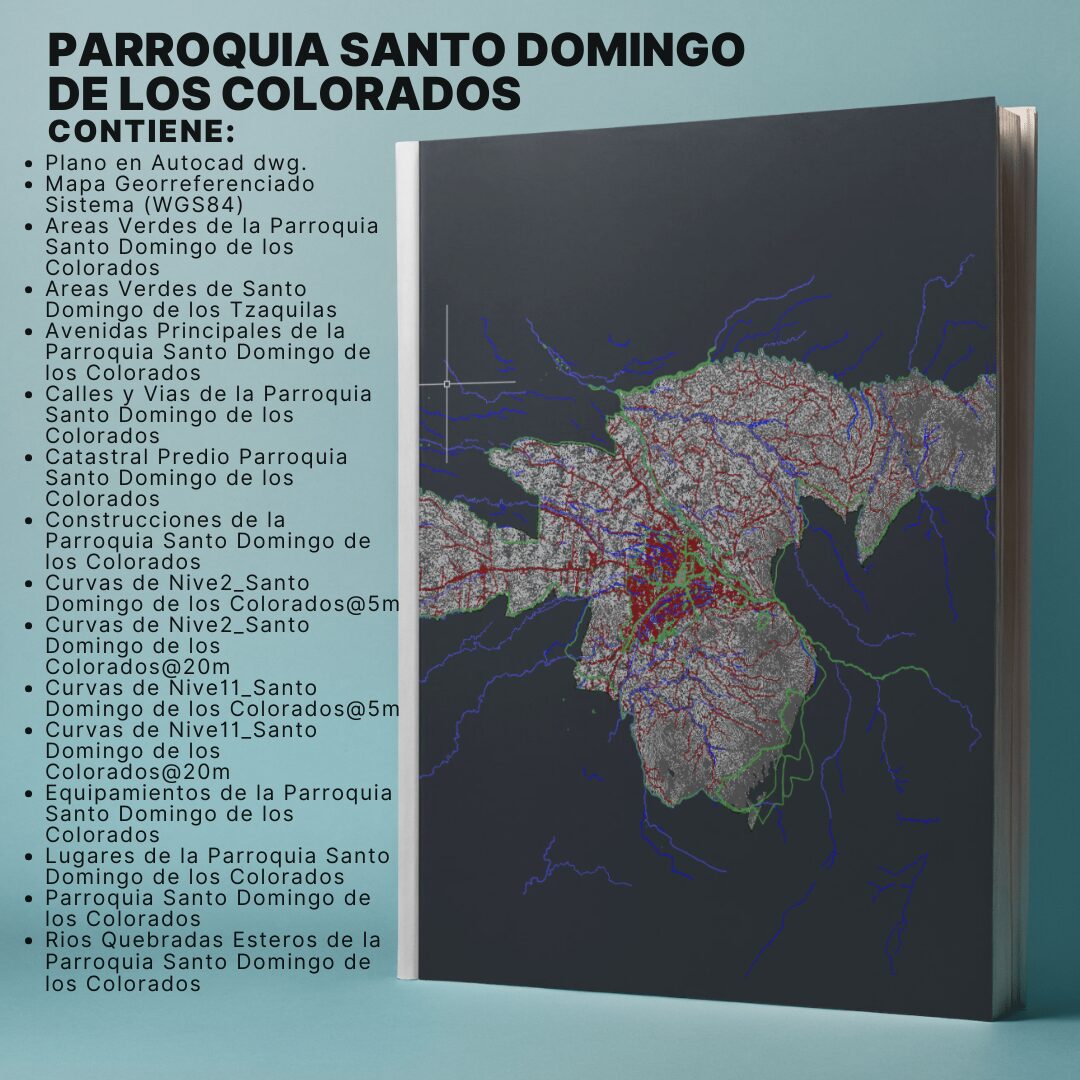 SANTO DOMINGO DE LOS COLORADOS PARROQUIA MAPA CATASTRAL Y TOPOGRÁFICO (CURVAS DE NIVEL) - Imagen 2