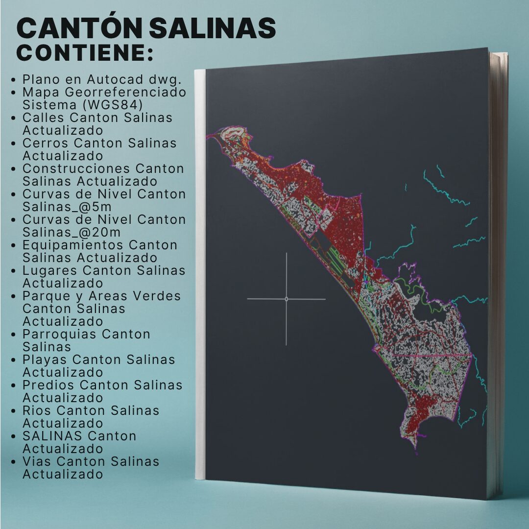 CANTÓN SALINAS MAPA PREDIAL Y TOPOGRÁFICO (CURVAS DE NIVEL) WGS84