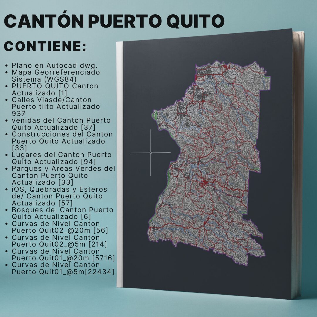 CANTÓN PUERTO QUITO MAPA PREDIAL Y TOPOGRÁFICO (CURVAS DE NIVEL) WGS84