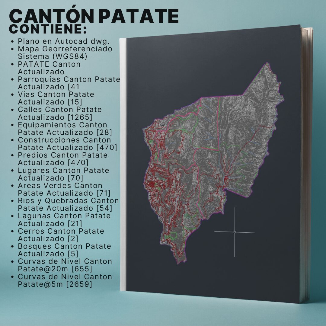 CANTÓN PATATE MAPA PREDIAL Y TOPOGRÁFICO (CURVAS DE NIVEL) WGS84