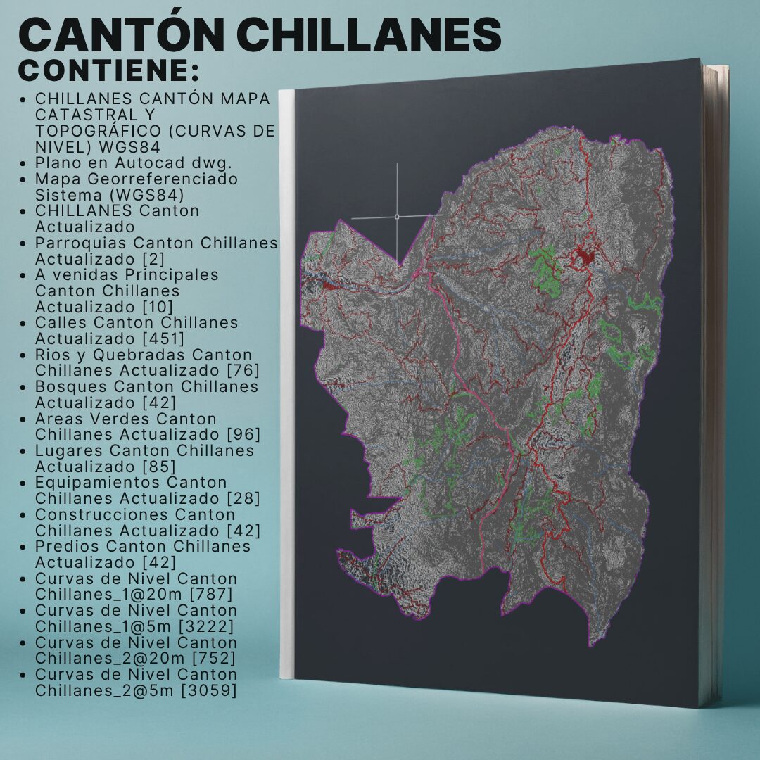 CANTON CHILLANES MAPA PREDIAL Y TOPOGRÁFICO (CURVAS DE NIVEL) WGS84