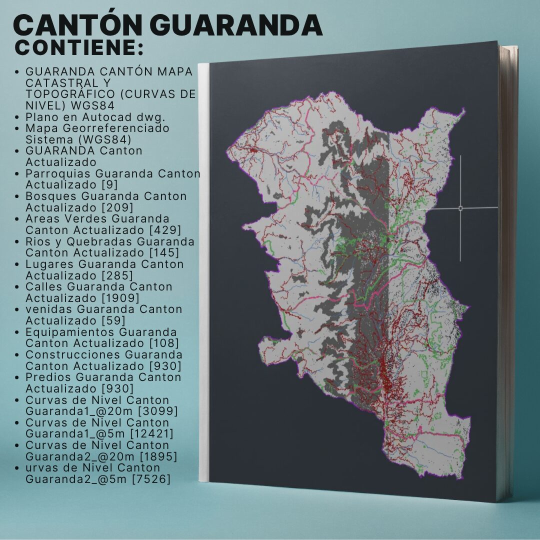 CANTON GUARANDA MAPA PREDIAL Y TOPOGRÁFICO (CURVAS DE NIVEL) WGS84