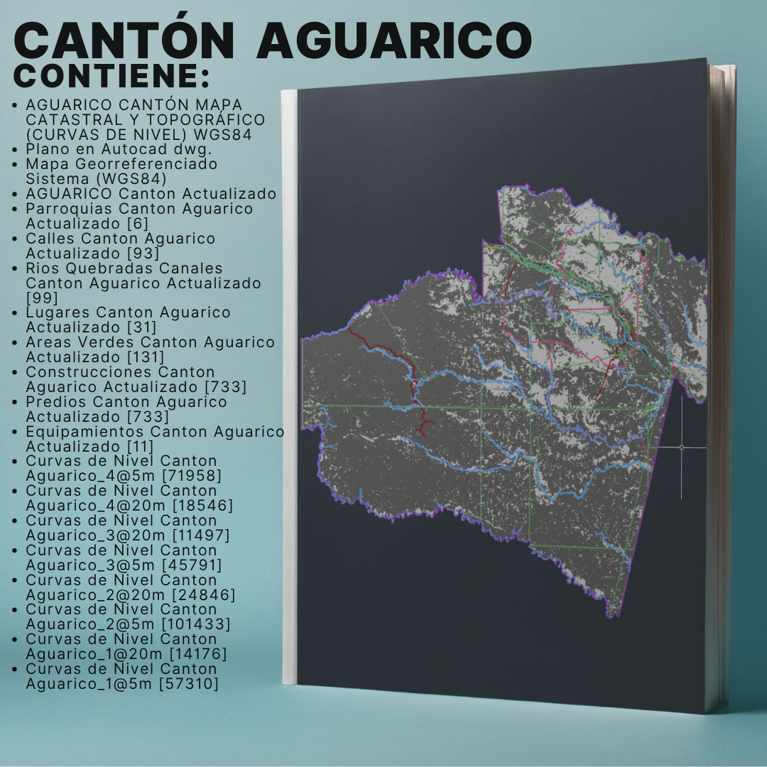 CANTON AGUARICO MAPA PREDIAL Y TOPOGRÁFICO (CURVAS DE NIVEL) WGS84