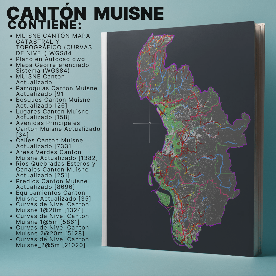 CANTON MUISNE MAPA PREDIAL Y TOPOGRÁFICO (CURVAS DE NIVEL) WGS84