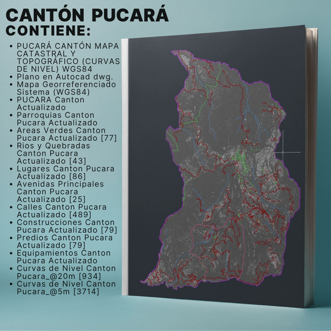 AZUAY PROVINCIA COMPLETA MEGAPACK (15 CANTONES PREDIALES Y TOPOGRAFICOS) WGS84 - Imagen 23