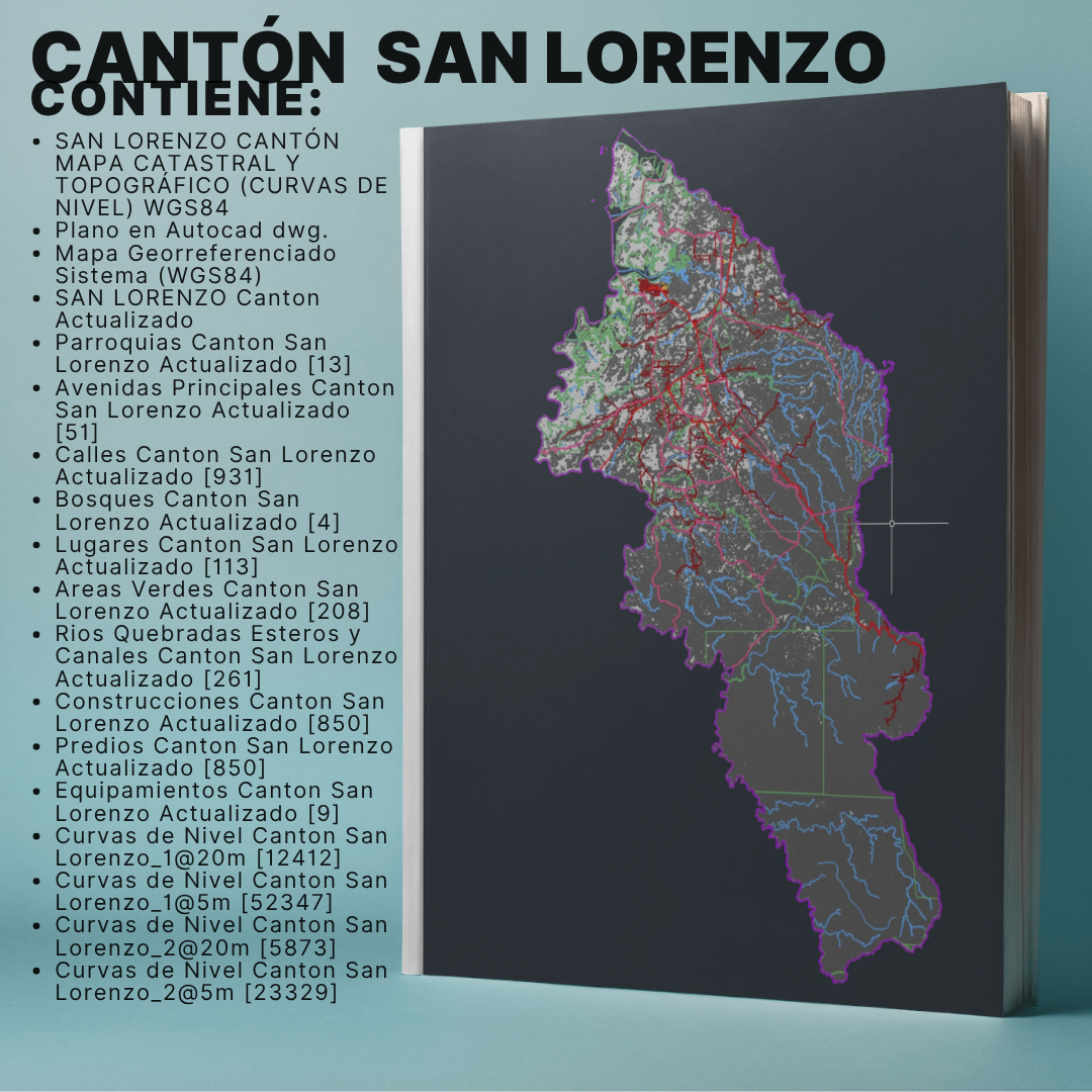 CANTON SAN LORENZO MAPA PREDIAL Y TOPOGRÁFICO (CURVAS DE NIVEL) WGS84