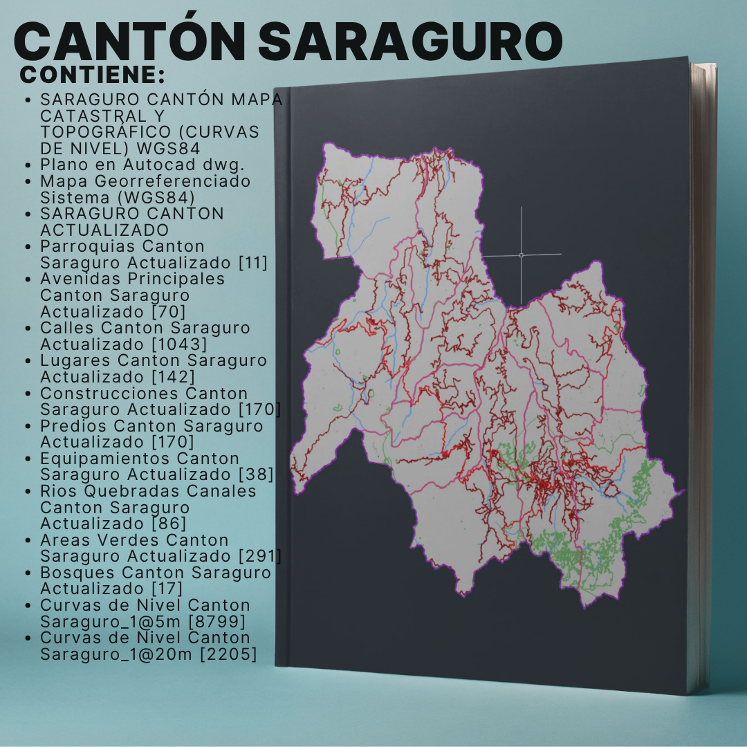 SARAGURO CANTON MAPA CATASTRAL Y TOPOGRÁFICO (CURVAS DE NIVEL) WGS84 - Imagen 2