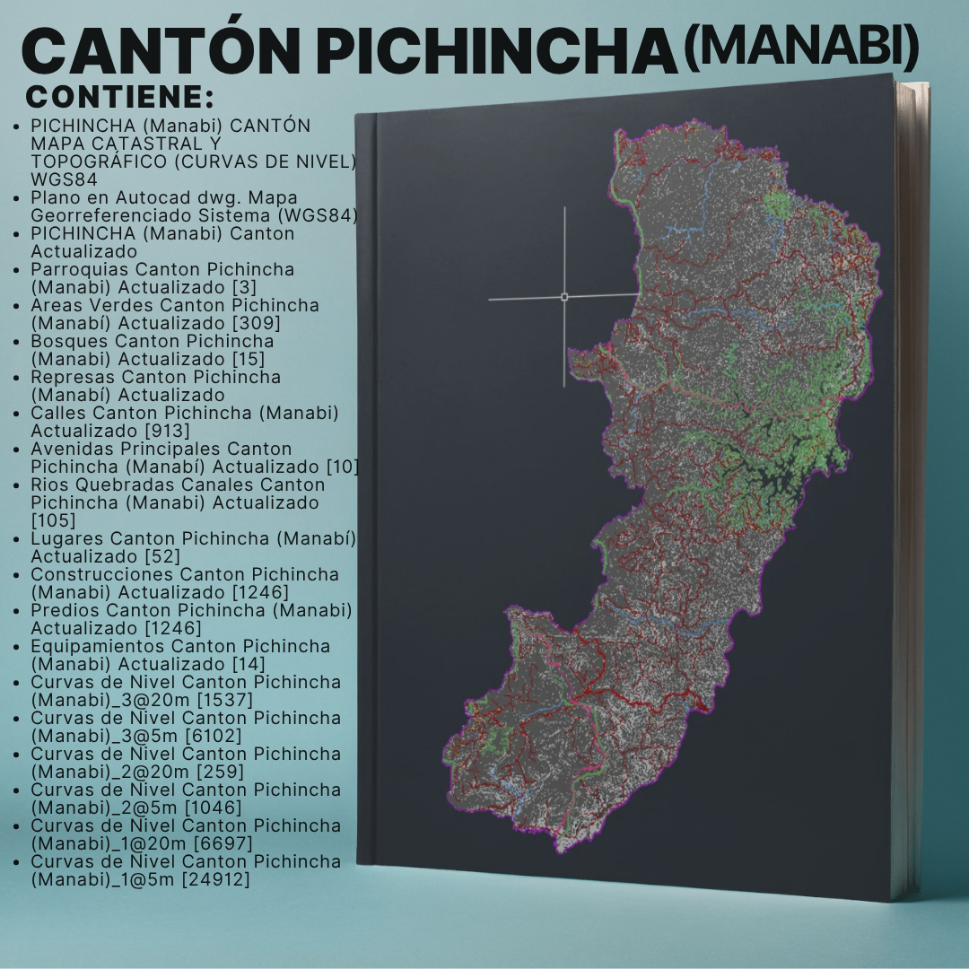 CANTON PICHINCHA (Manabi) MAPA PREDIAL Y TOPOGRÁFICO (CURVAS DE NIVEL) WGS84 (1)