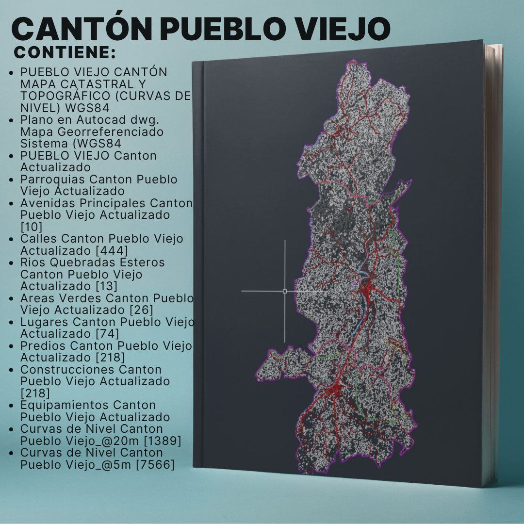PUEBLO VIEJO CANTON MAPA CATASTRAL Y TOPOGRÁFICO (CURVAS DE NIVEL) WGS84 - Imagen 2