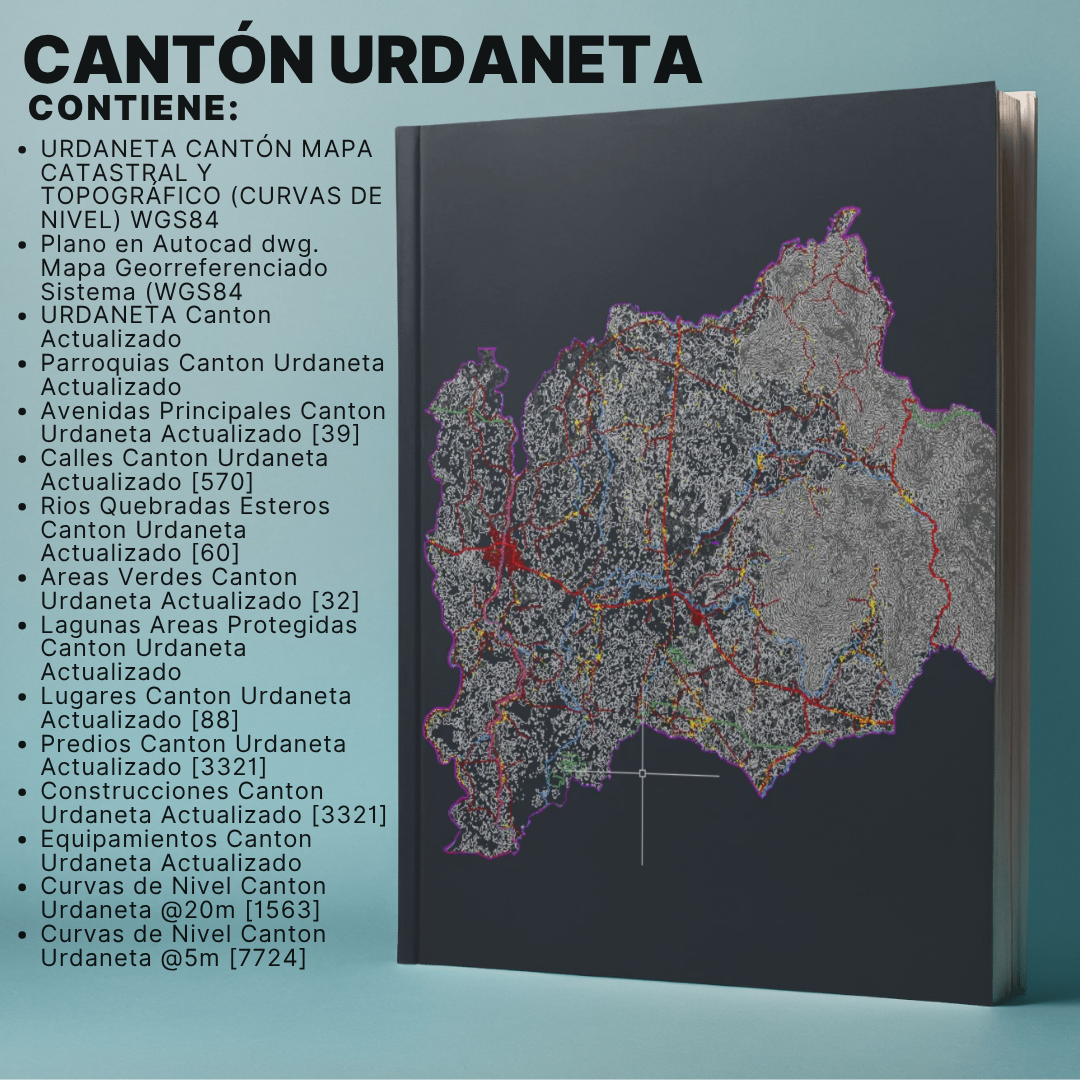 URDANETA CANTON MAPA CATASTRAL Y TOPOGRÁFICO (CURVAS DE NIVEL) WGS84 - Imagen 2